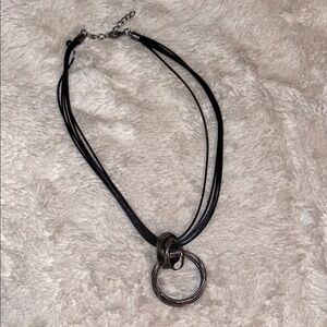 Artisan Black and Silver Spiral Necklace